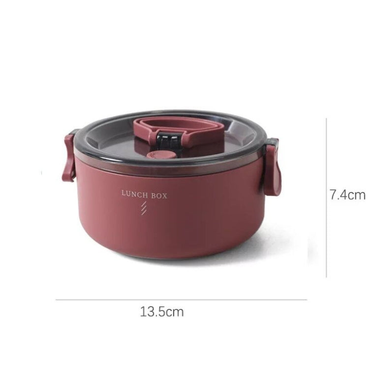 Round Portable Insulation Partitioned Lunch Box Student Office Workers Heated Microwave Oven Bento Box, Style:Single Layer