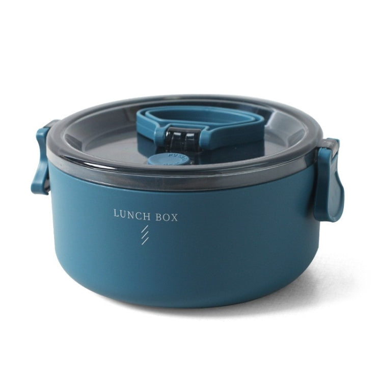 Round Portable Insulation Partitioned Lunch Box Student Office Workers Heated Microwave Oven Bento Box, Style:Single Layer