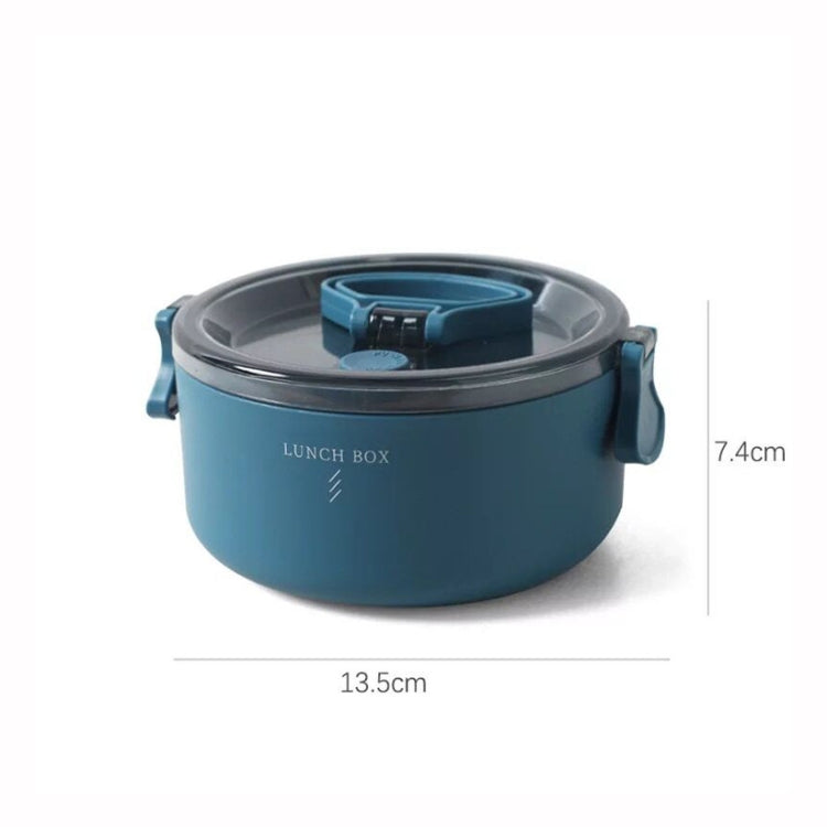 Round Portable Insulation Partitioned Lunch Box Student Office Workers Heated Microwave Oven Bento Box, Style:Single Layer