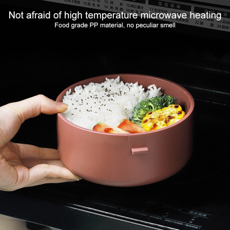 Round Portable Insulation Partitioned Lunch Box Student Office Workers Heated Microwave Oven Bento Box, Style:Double Layer