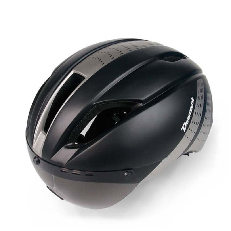 Deemount Oriding Bicycle Helmet Integrated Goggles Helmet, Size:One Size