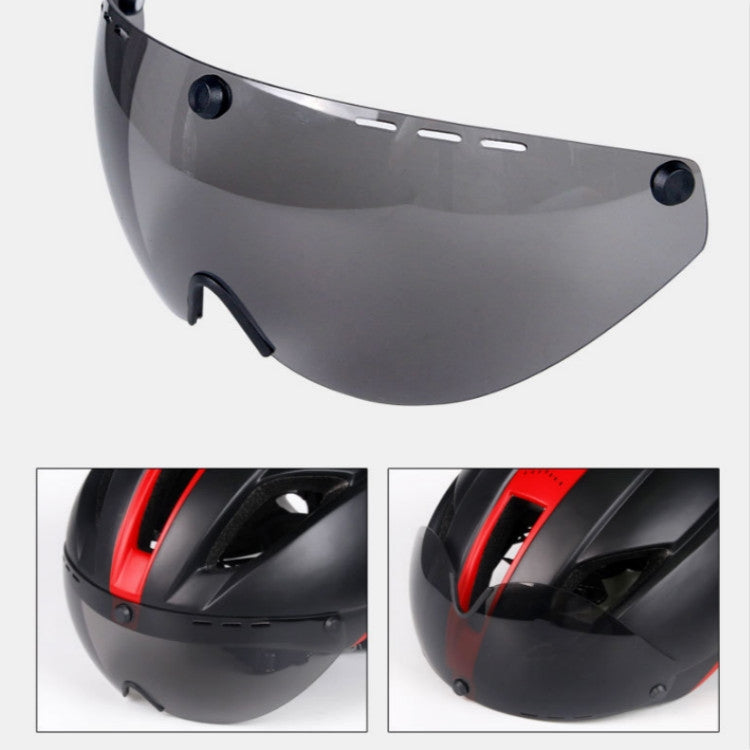 Deemount Oriding Bicycle Helmet Integrated Goggles Helmet, Size:One Size