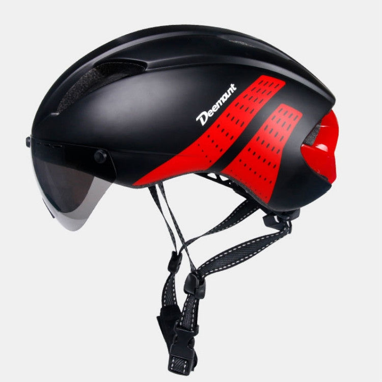Deemount Oriding Bicycle Helmet Integrated Goggles Helmet, Size:One Size