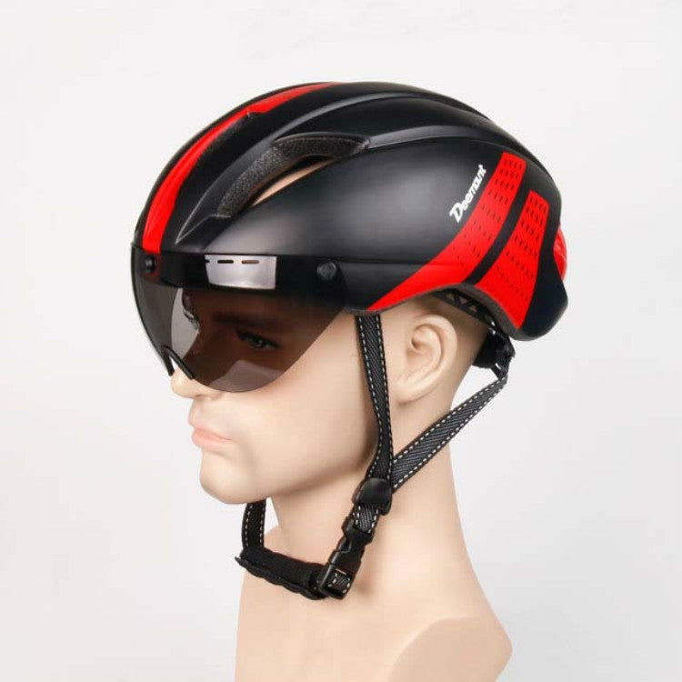 Deemount Oriding Bicycle Helmet Integrated Goggles Helmet, Size:One Size