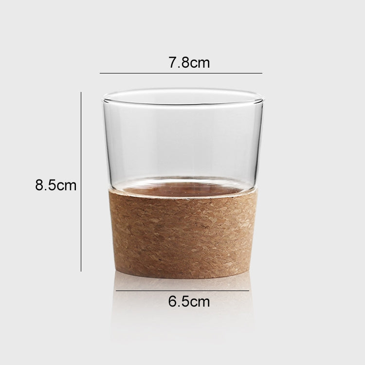 Transparent Glass Cork Sleeve Water Cup, Style:Transparent Glass