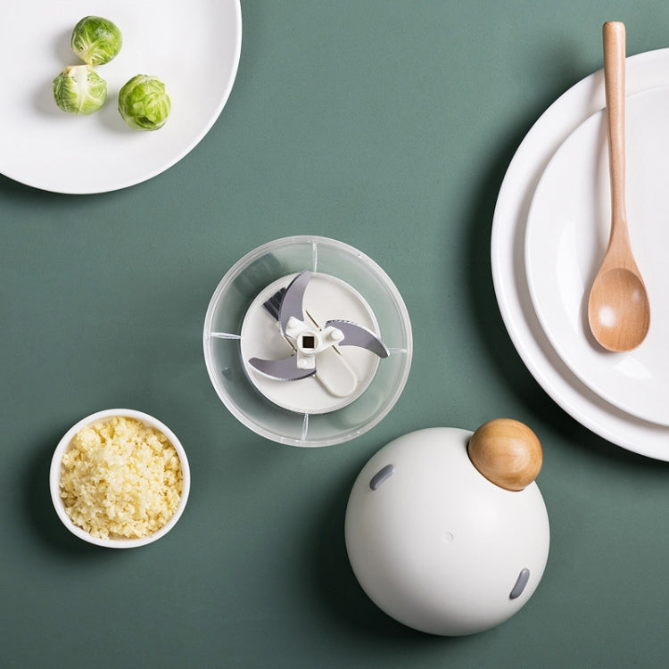 Household Round Nose Shape Multifunctional Cooking Machine Manual Garlic Minced Meat Minced Vegetable Stirrer(Light Pink)