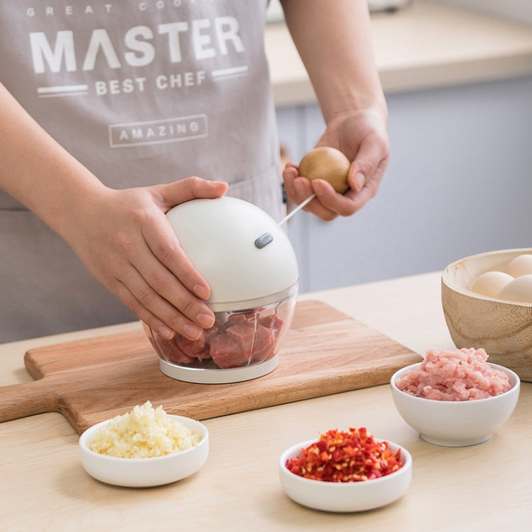Household Round Nose Shape Multifunctional Cooking Machine Manual Garlic Minced Meat Minced Vegetable Stirrer(Light Pink)