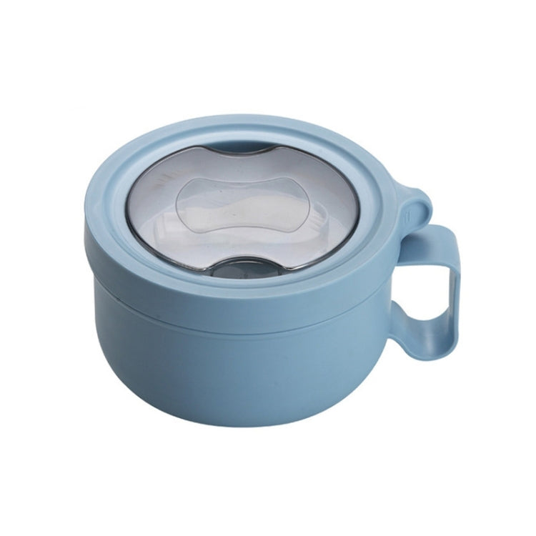 2 PCS 304 Stainless Steel Instant Noodle Bowl with Lid Student Canteen Lunch Box Dormitory Fast Food Bowl(Blue)