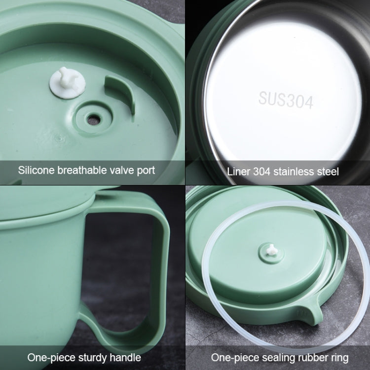 2 PCS 304 Stainless Steel Instant Noodle Bowl with Lid Student Canteen Lunch Box Dormitory Fast Food Bowl(Blue)