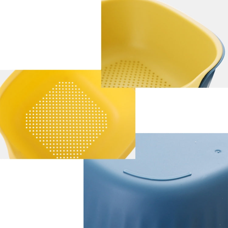 5 PCS Household Creative Living Room Two-color Drain Basket Kitchen Multi-function Double Fruit Vegetable Basket, Size:M