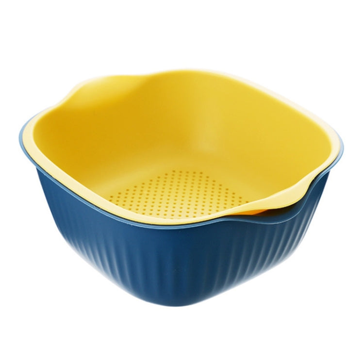 5 PCS Household Creative Living Room Two-color Drain Basket Kitchen Multi-function Double Fruit Vegetable Basket, Size:M