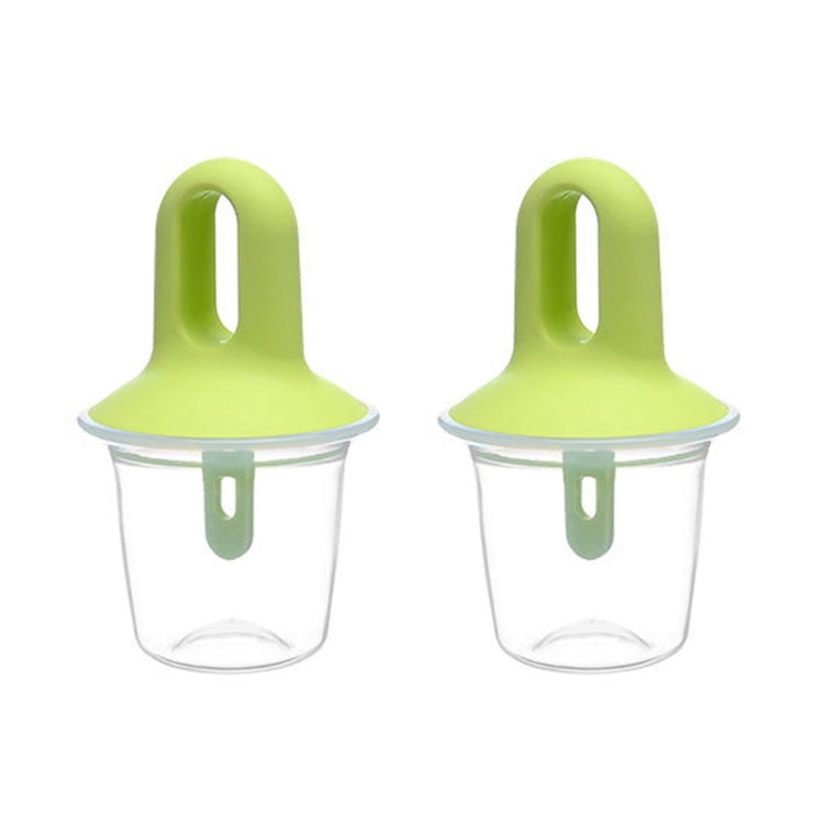 2 PCS Summer Home Convenient Candy Color DIY Popsicle Ice Cream Mold  with Handle & Lid(Green)