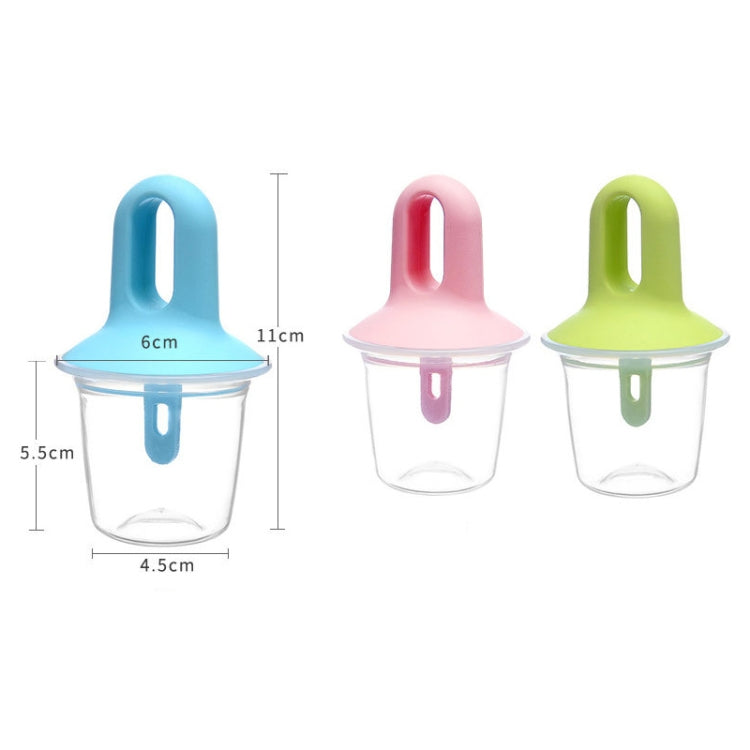 2 PCS Summer Home Convenient Candy Color DIY Popsicle Ice Cream Mold  with Handle & Lid(Green)