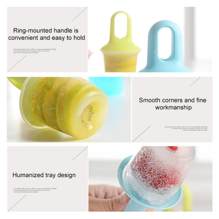 2 PCS Summer Home Convenient Candy Color DIY Popsicle Ice Cream Mold  with Handle & Lid(Green)