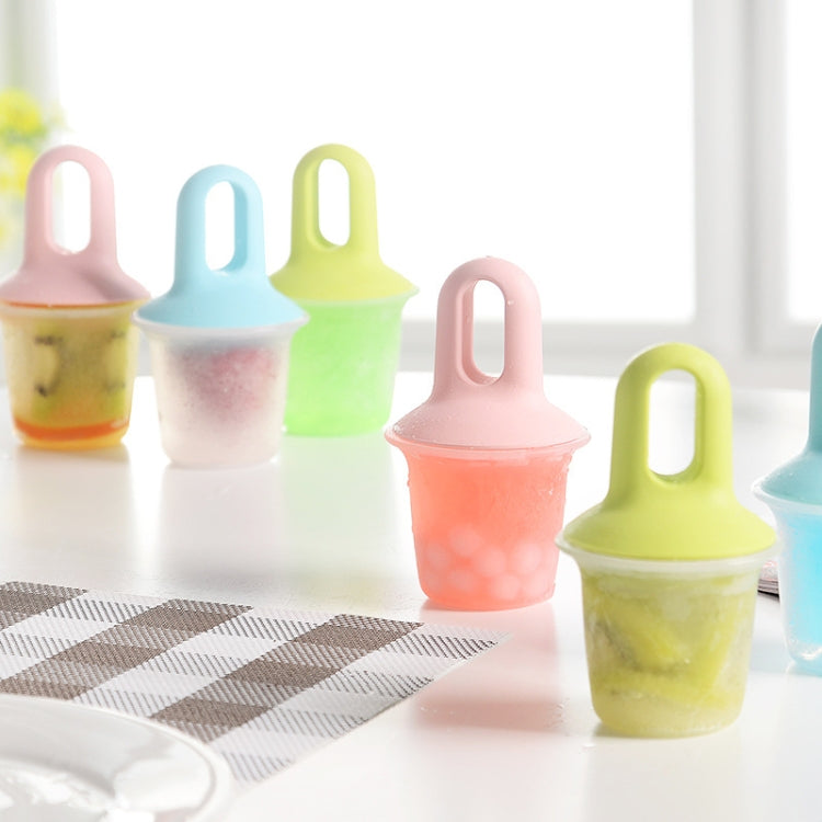 2 PCS Summer Home Convenient Candy Color DIY Popsicle Ice Cream Mold  with Handle & Lid(Green)