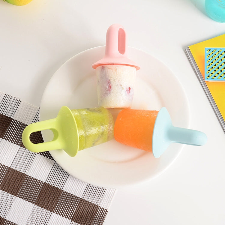 2 PCS Summer Home Convenient Candy Color DIY Popsicle Ice Cream Mold  with Handle & Lid(Green)