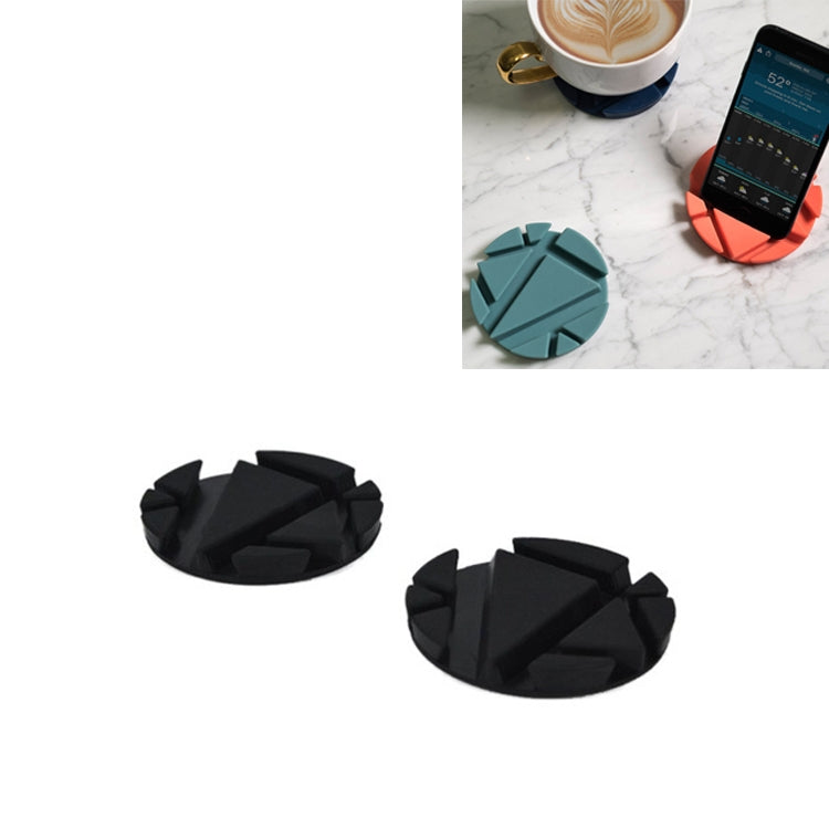 2 PCS Multifunctional Mobile Phone Lazy Stand Desktop Heat-resistant Rubber Coaster