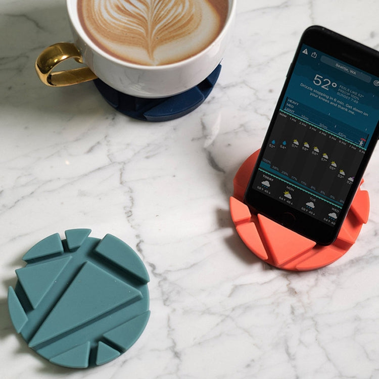 2 PCS Multifunctional Mobile Phone Lazy Stand Desktop Heat-resistant Rubber Coaster