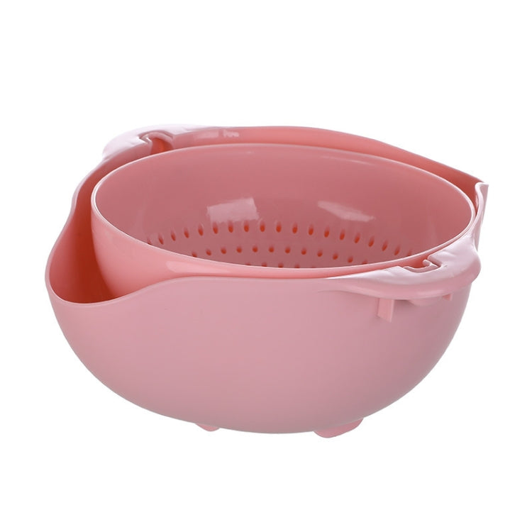 5 PCS Multifunctional Reversible Kitchen Fruit and Vegetable Basket Plastic Double-layer Drain Basket(Pink)