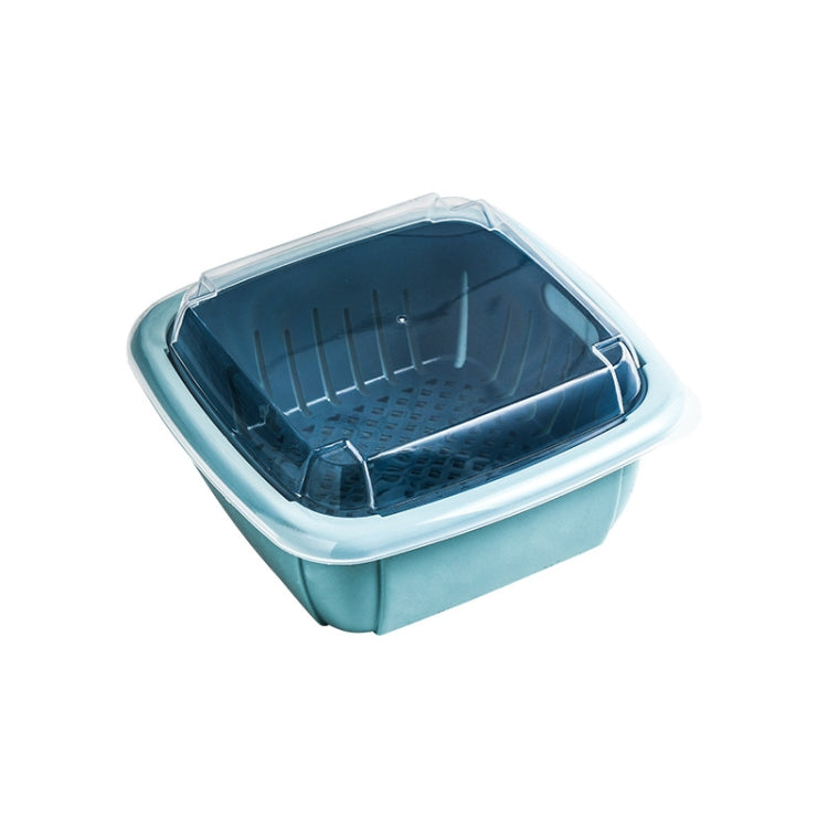 Creative Multifunctional Double-deck Drain Basket Kitchen Refrigerator Fresh Box Plastic Fruit Storage Basket with Lid