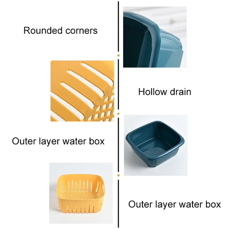 Creative Multifunctional Double-deck Drain Basket Kitchen Refrigerator Fresh Box Plastic Fruit Storage Basket with Lid