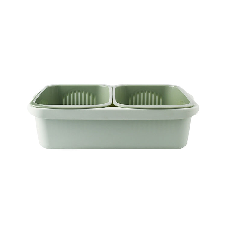 Double-layer Classification Square Drain Basket Kitchen Household Plastic Fruit and Vegetable Basket