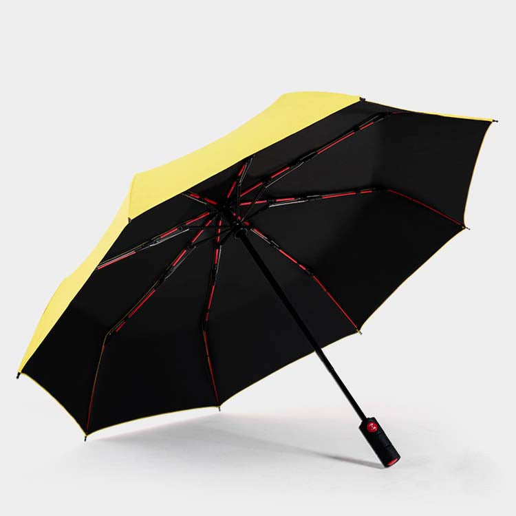 Men's Wind Resistance Tri-fold 10 Bone Fiber Skeleton Automatic All-weather Umbrella