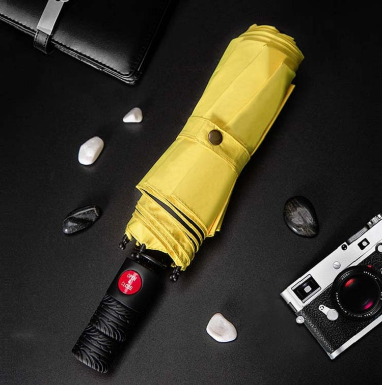 Men's Wind Resistance Tri-fold 10 Bone Fiber Skeleton Automatic All-weather Umbrella