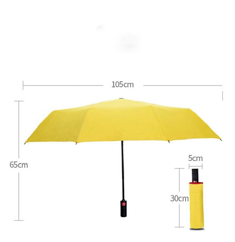 Men's Wind Resistance Tri-fold 10 Bone Fiber Skeleton Automatic All-weather Umbrella