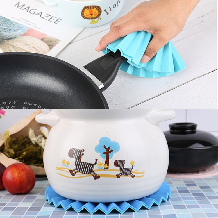 Folding Silicone Placemat High Temperature Resistant Non-slip Dishes Thickening Heat Insulation Pad Coaster