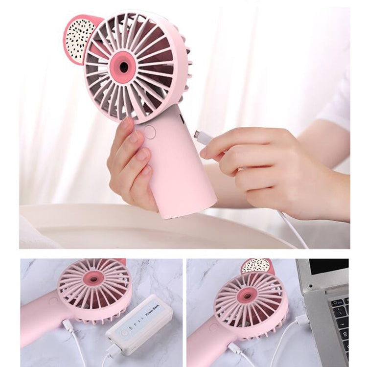 Fruit Charging USB Handheld Spray Humidifying Pocket Fan(White)