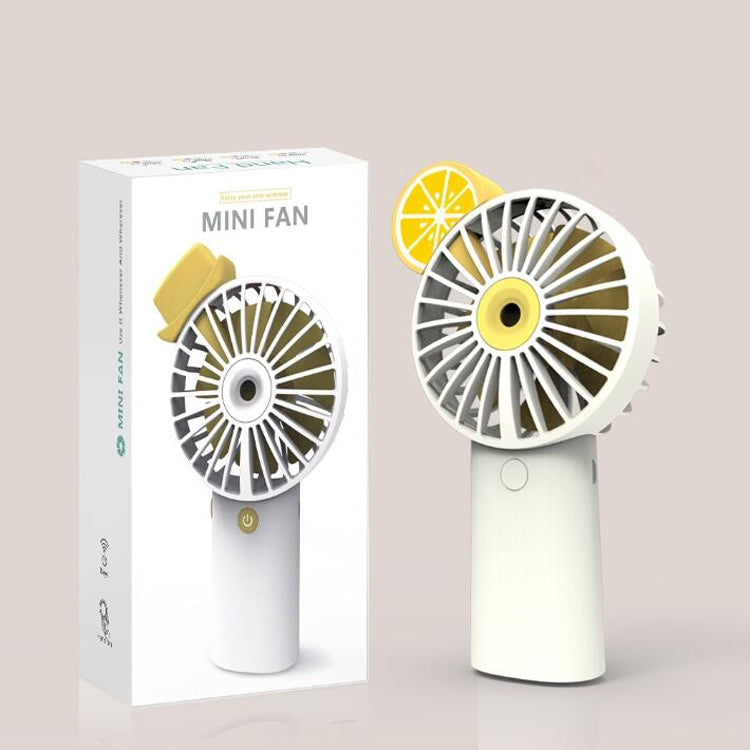 Fruit Charging USB Handheld Spray Humidifying Pocket Fan(White)