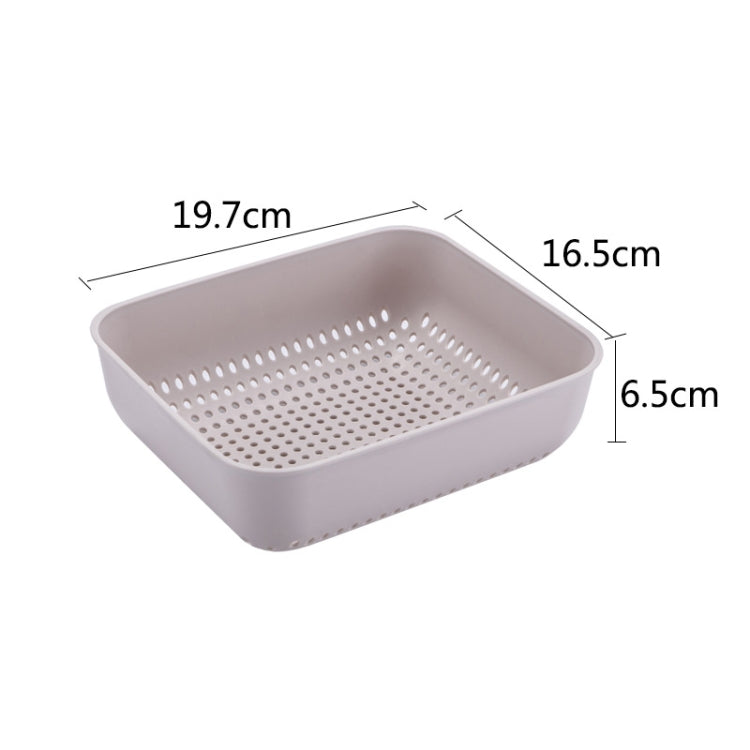 5 PCS Multifunctional Fruit and Vegetable Basket Plastic Square Hollow Drain Basket, Size:M