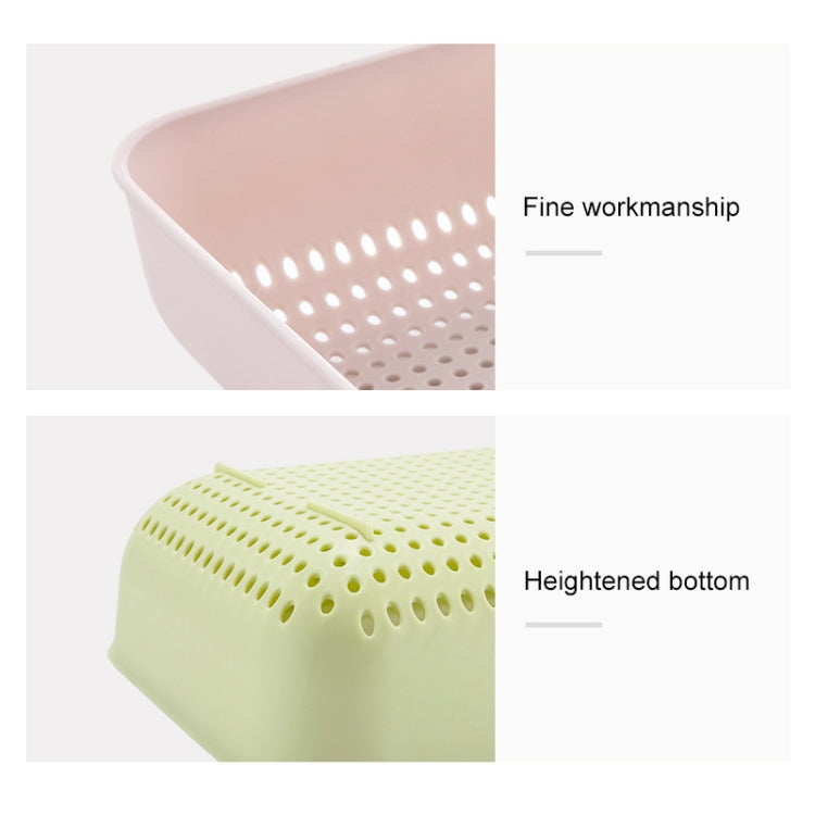 5 PCS Multifunctional Fruit and Vegetable Basket Plastic Square Hollow Drain Basket, Size:M