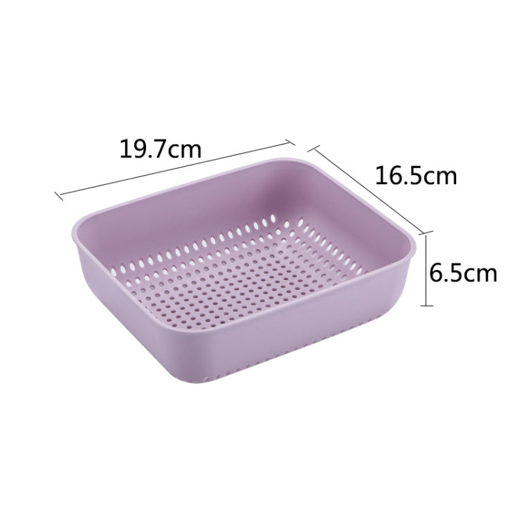 5 PCS Multifunctional Fruit and Vegetable Basket Plastic Square Hollow Drain Basket, Size:M