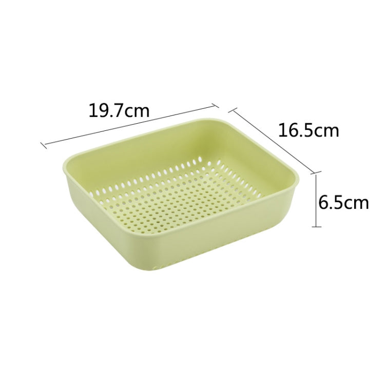 5 PCS Multifunctional Fruit and Vegetable Basket Plastic Square Hollow Drain Basket, Size:M