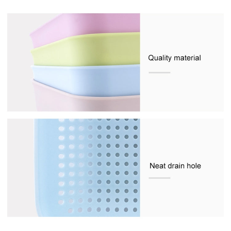5 PCS Multifunctional Fruit and Vegetable Basket Plastic Square Hollow Drain Basket, Size:M