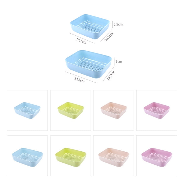 5 PCS Multifunctional Fruit and Vegetable Basket Plastic Square Hollow Drain Basket, Size:M