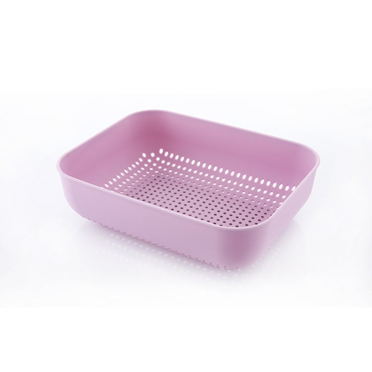 5 PCS Multifunctional Fruit and Vegetable Basket Plastic Square Hollow Drain Basket, Size:L