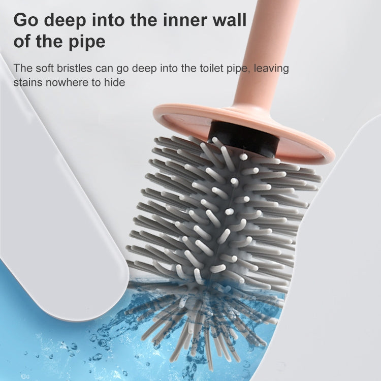 Simple Home Furnishing Without Dead Ends Soft Handle Wall-mounted Toilet Brush
