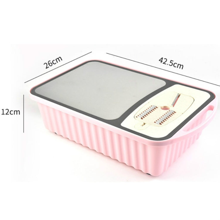 2 in 1 Kitchen Multifunctional Storage Stainless Steel Combination Cutting Board Grater, Style:Square