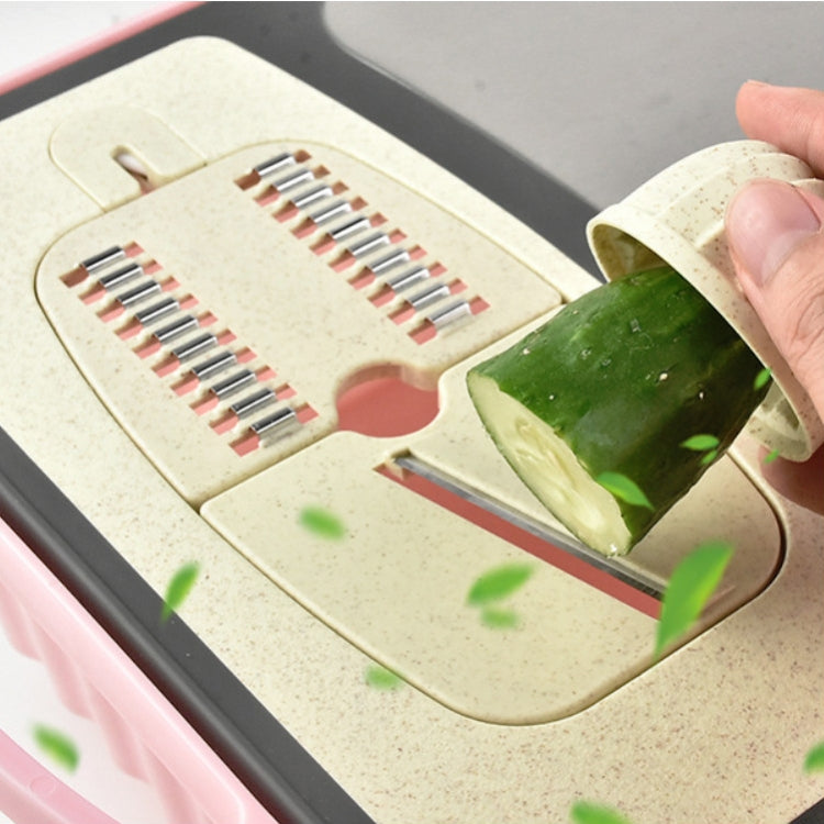 2 in 1 Kitchen Multifunctional Storage Stainless Steel Combination Cutting Board Grater, Style:Square