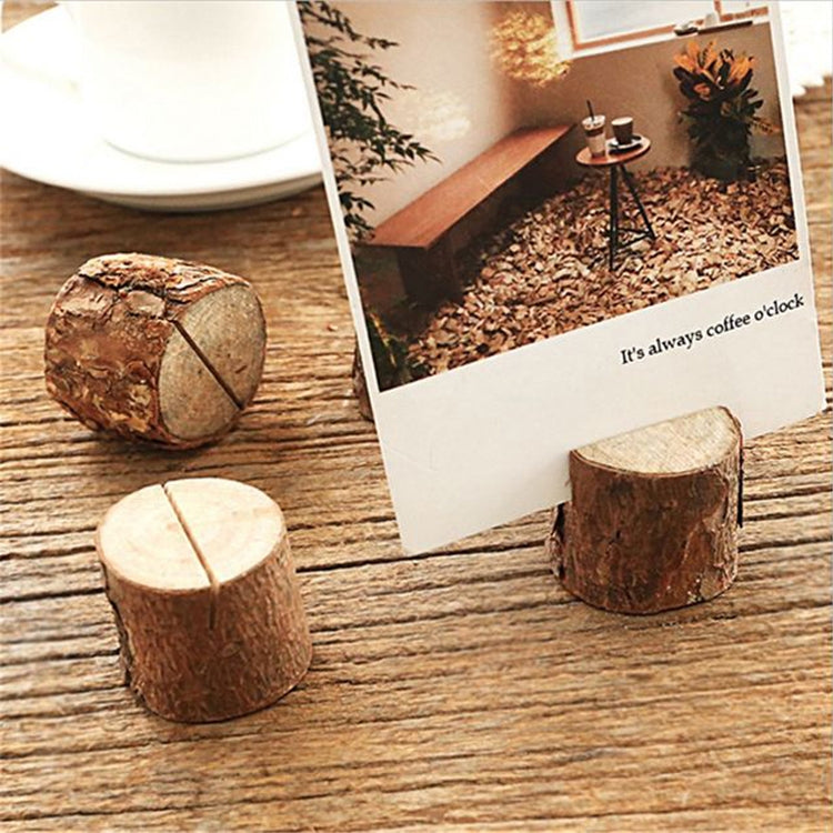 10 PCS Log Stump Note Holder Photo Clip Creative Home DIY Decorative Ornaments Shooting Props