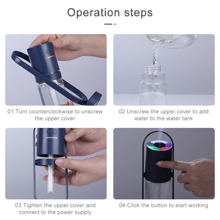 200ML Magic Projection Anion Air Humidifier Essential Oil Diffuser Cool Mist Air Purifier with 7 Color Lights