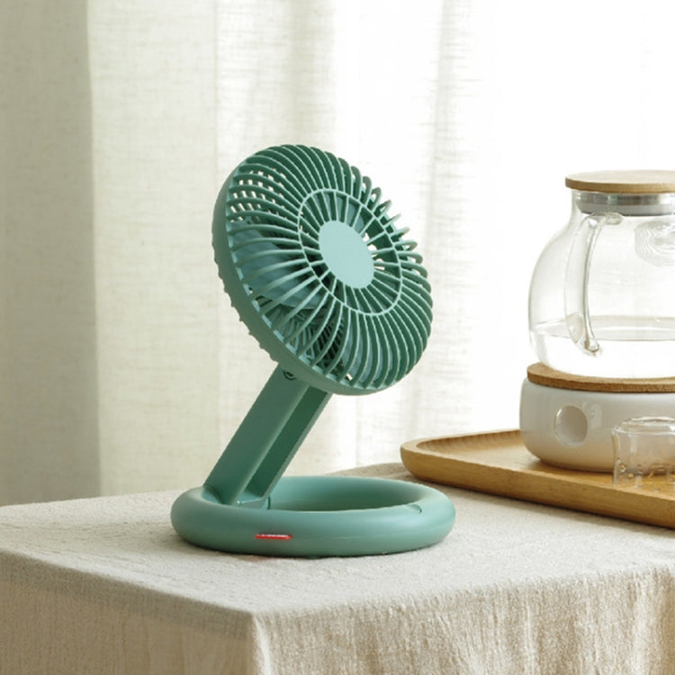 Desktop Folding Fan USB Charging Circulation Fan Mini Handheld Portable Laying Fan(Green)