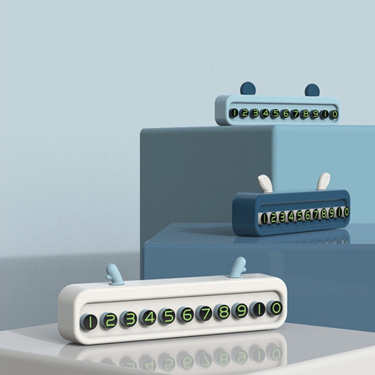 Temporary Parking Sign Multi-function Number Plate Car Moving License Plate Creative ABS Car Decoration(Evening Blue)