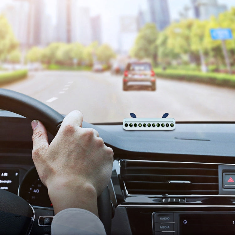 Temporary Parking Sign Multi-function Number Plate Car Moving License Plate Creative ABS Car Decoration(Evening Blue)