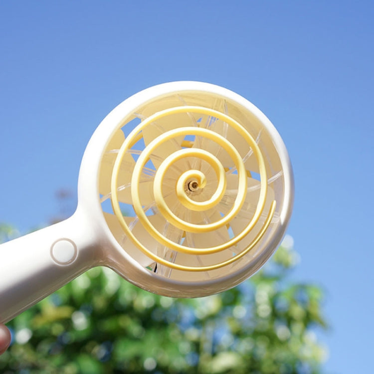 Lollipop Portable Fan Handheld Mini Desktop Outdoor Home USB Charging Student Cartoon Small Fan(White)