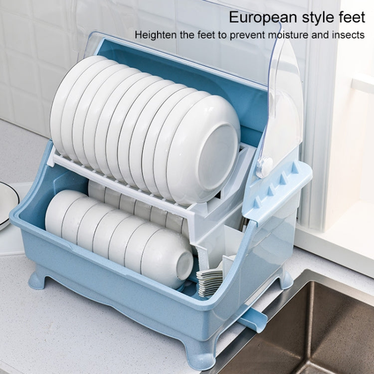 Multifunctional Kitchen Tableware Bowls Chopsticks Storage Box Large Double-layer Drain Rack With Lid
