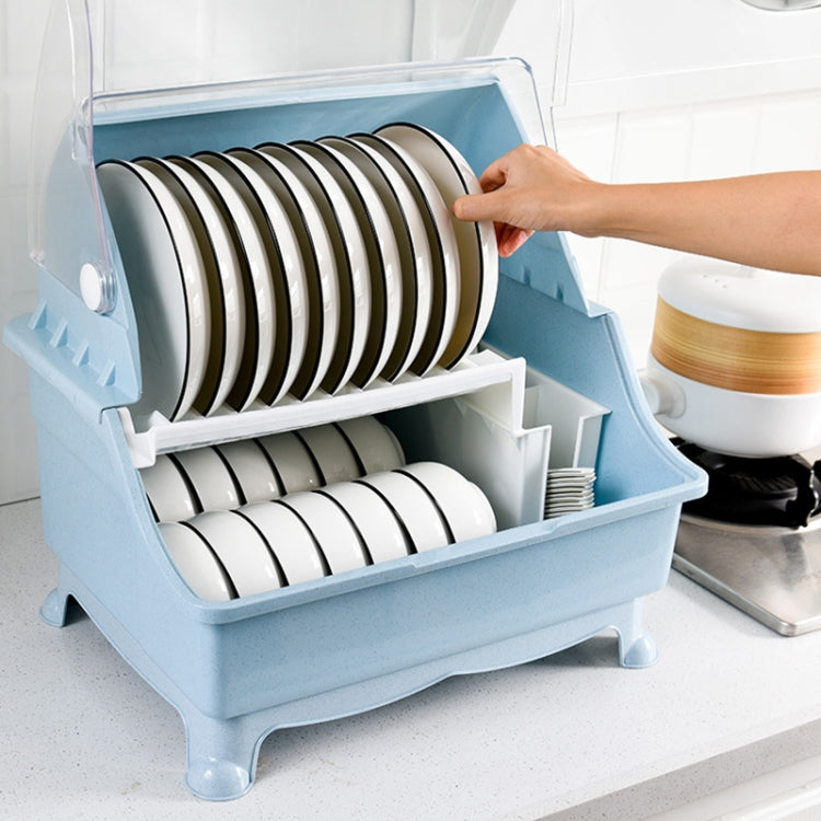 Multifunctional Kitchen Tableware Bowls Chopsticks Storage Box Large Double-layer Drain Rack With Lid